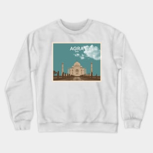 Taj Mahal Agra India Vintage Graphic Art Crewneck Sweatshirt